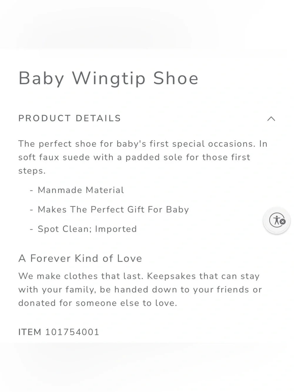 Baby Wingtip Shoe - Tan Faux Suede